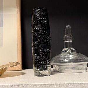 Hob Nob Black Textured Vase